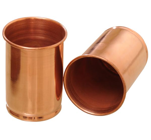 Kumbakonam Copper Tumbler Set Model 2 (2 Pcs)-Tredy Foods