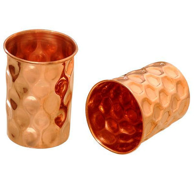 Kumbakonam Copper Tumbler Set Model 6 (2 Pcs)-Tredy Foods