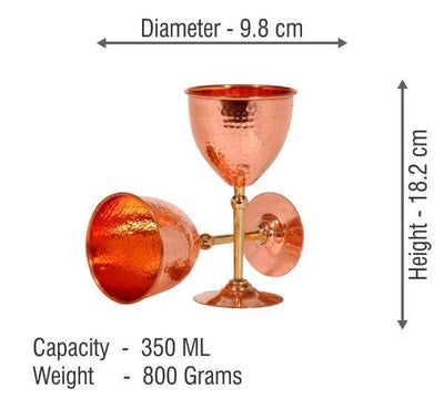 Kumbakonam Copper Wine Cup Set - 2 Pcs-Tredy Foods