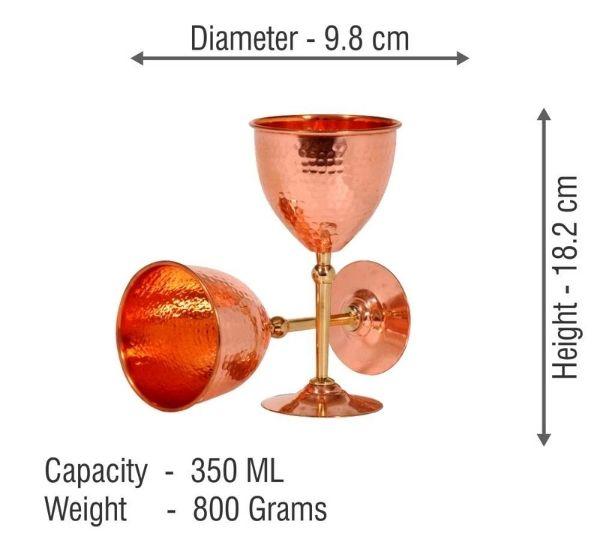Kumbakonam Copper Wine Cup Set - 2 Pcs-Tredy Foods
