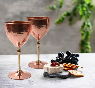 Kumbakonam Copper Wine Cup Set - 2 Pcs - Tredy Foods