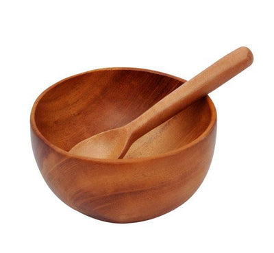 Neem Wood Soup Bowl With Spoon-Tredy Foods