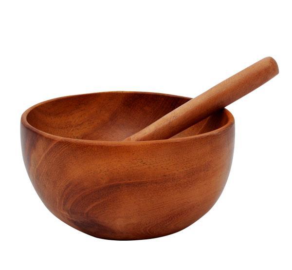 Neem Wood Soup Bowl With Spoon-Tredy Foods