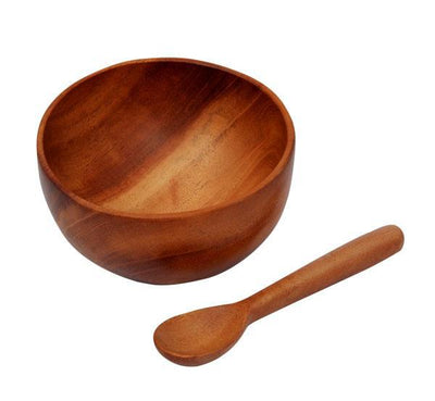 Neem Wood Soup Bowl With Spoon-Tredy Foods