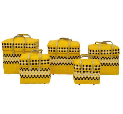 Nylon Shopping Bag - Yellow (5 Sizes)-Tredy Foods