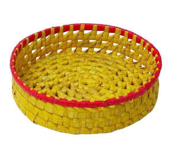 Palm Leaf Round Tray-Tredy Foods