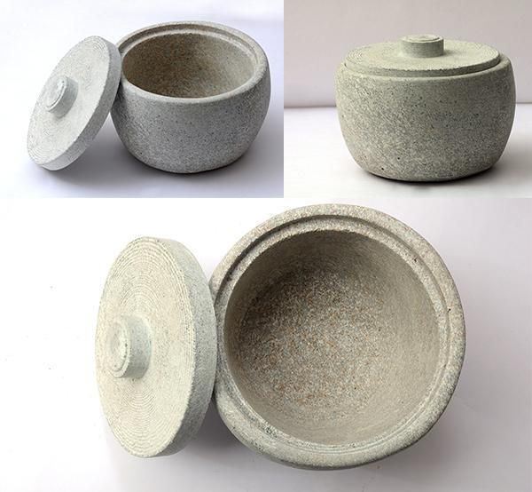 Soapstone Bowl with Lid - Medium 1000 ml-Tredy Foods