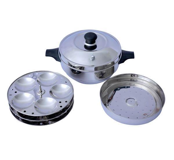 Stainless Steel Idly Cooker - Set of 3 Idly Plates-Tredy Foods