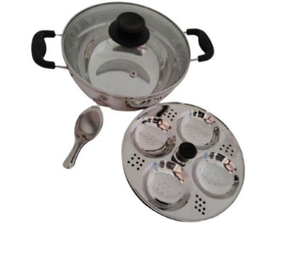 Stainless Steel Multi Purpose Kadai with Glass Lid-Tredy Foods