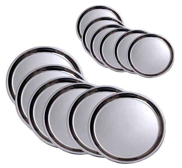 Stainless Steel Nashta Set - 12 Plate Combo-Tredy Foods
