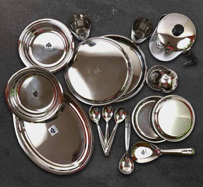 Stainless Steel Dinner Set - 37 Pieces - Tredy Foods