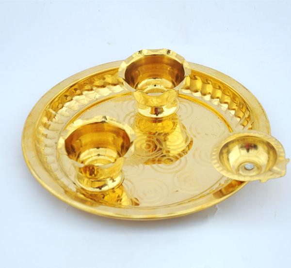 Traditional Pure Brass Pooja Plate-Tredy Foods