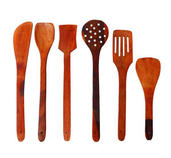 Wooden Spatula Combo (6 Pcs Set)-Tredy Foods